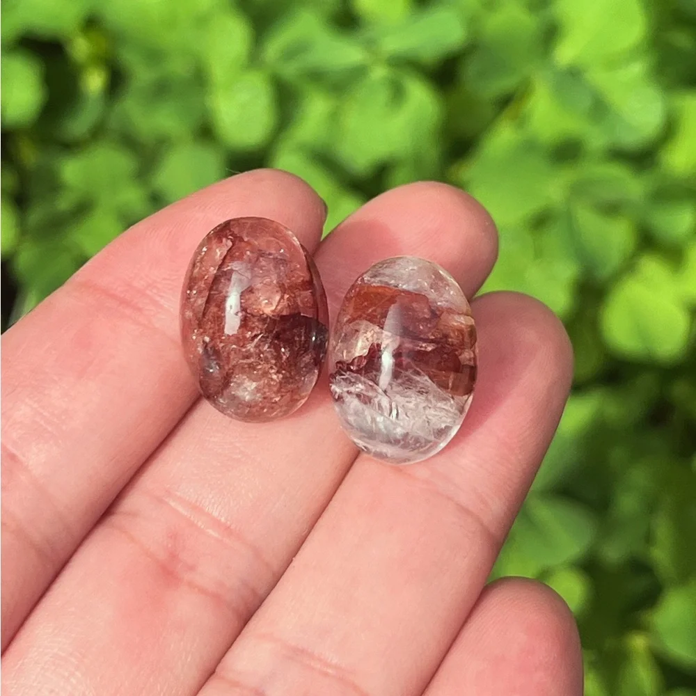 Sterling silver‎ 925 oval fire Quartz ear studs